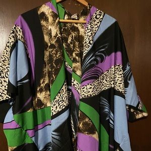 New Nubian ruana with leopard print